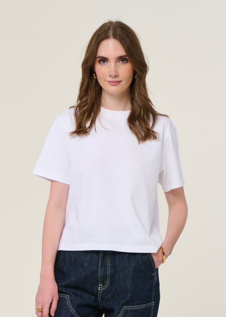T-shirt boxy en coton bio | blanc