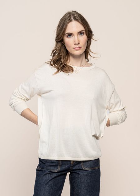 Pull léger en tencel et coton bio | écru "laarni oatmilk"