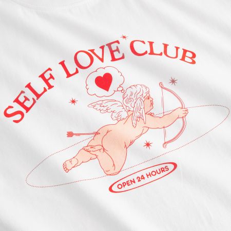 T-shirt en coton bio | blanc "T-shirt visby self love club white - white" - Dedicated