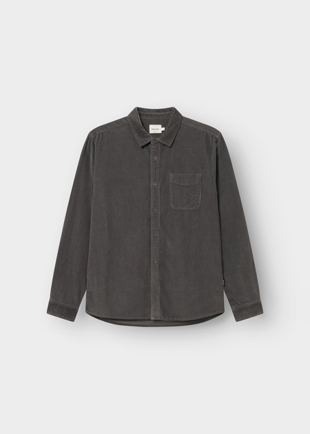 Chemise velours côtelé en coton bio | gris "Shirt varberg corduroy rock grey - castlerock", Dedicated, photo 4