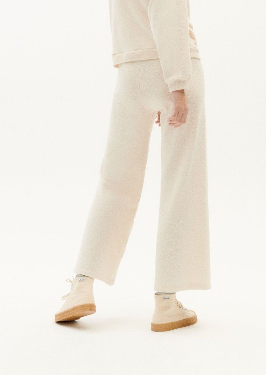 Fließende Hose aus recycelten Materialien und Bio-Baumwolle | Ecru "ivory trash eri pants", Thinking Mu, Foto 2