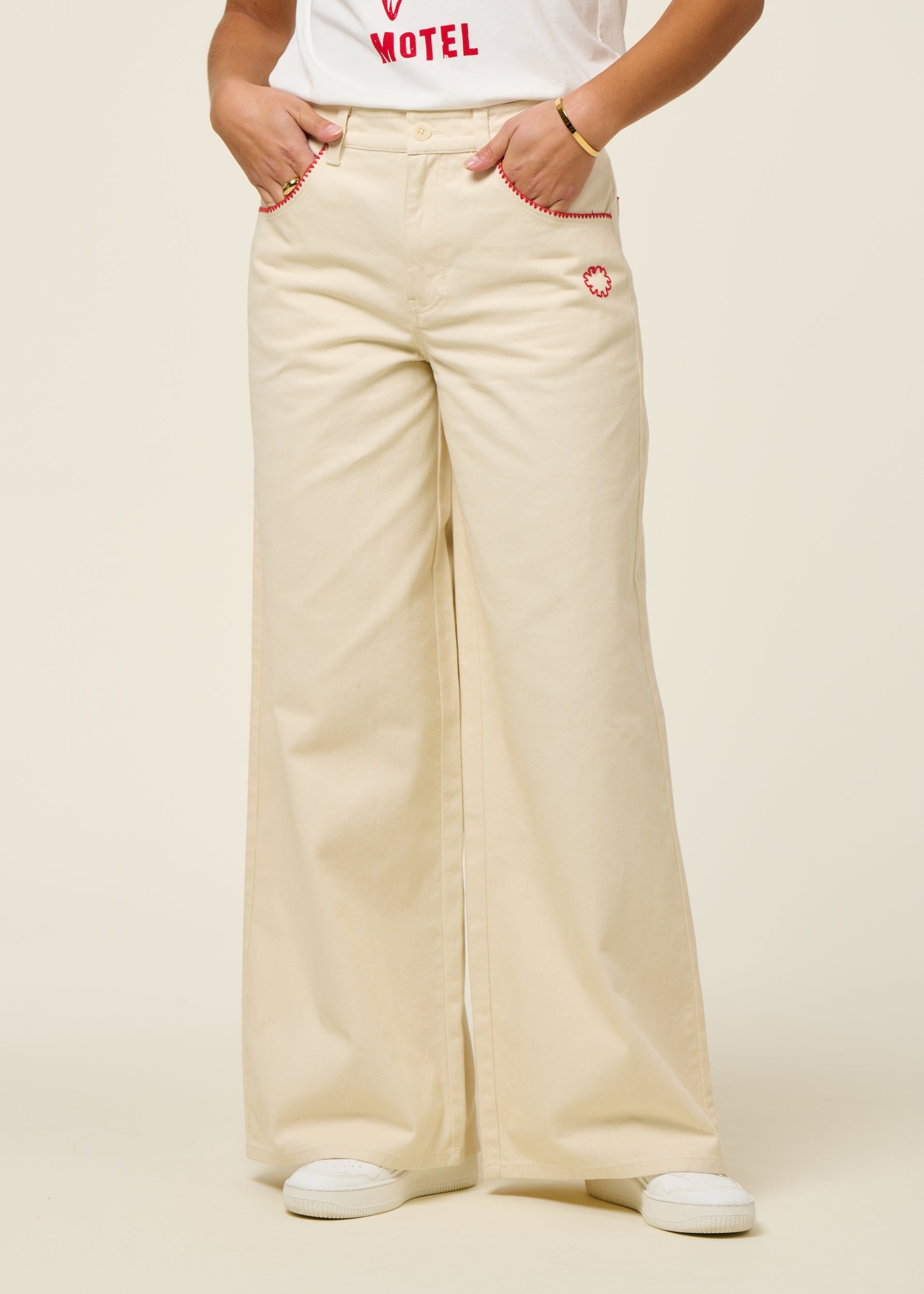 Weite Jeans aus Bio-Baumwolle | Ecru "pannacota hedda pants", Thinking Mu, Foto 3
