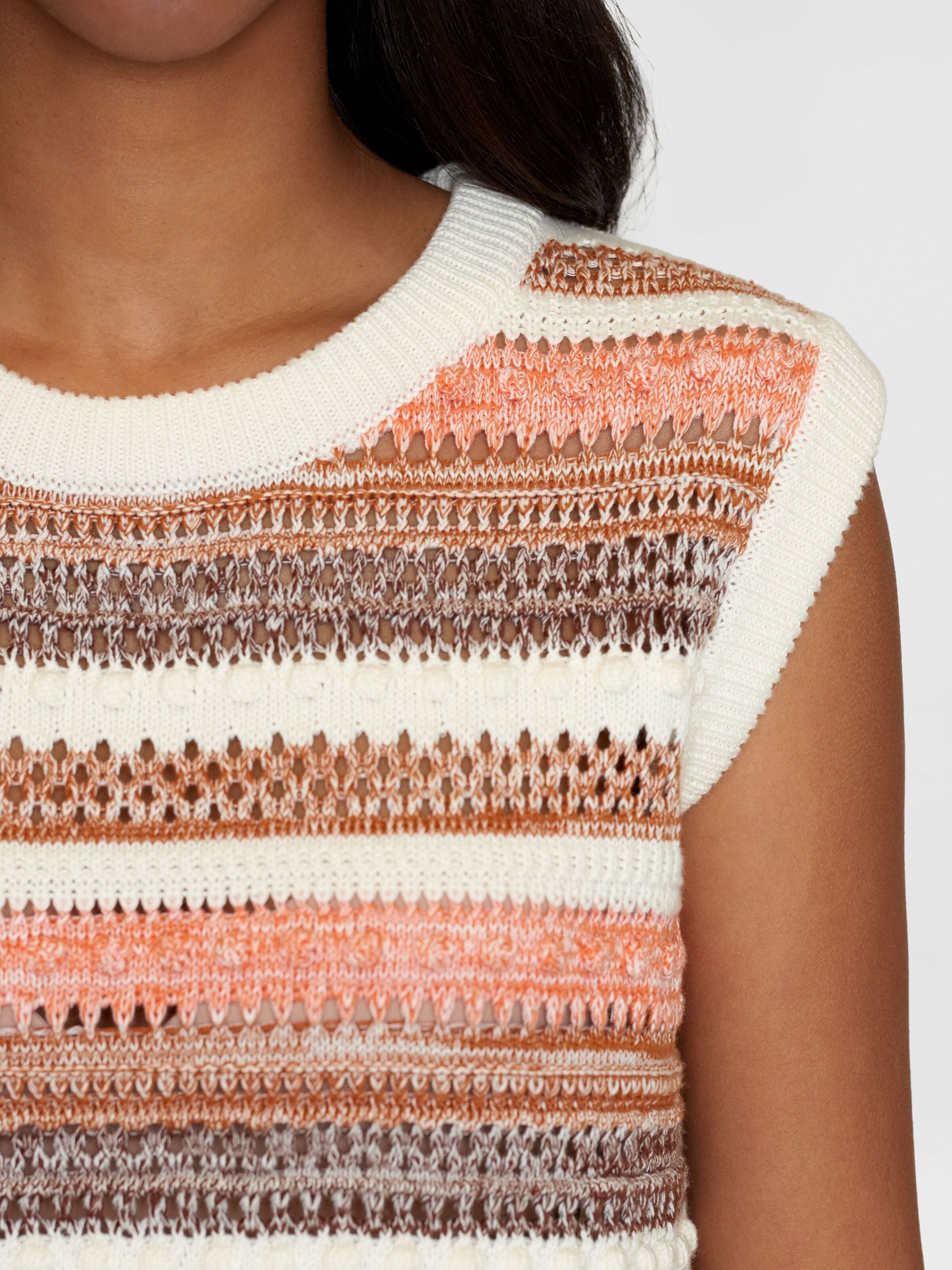 Pull sans manches en coton bio | rayé multicolore "crew neck vest multi color stripe", Knowledge Cotton Apparel, photo 3