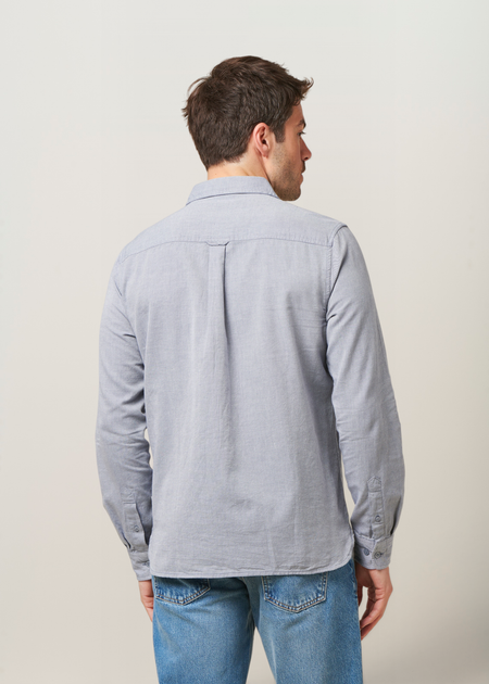 Chemise en coton biologique | bleu "regular fit light twill shirt - vintage indigo", Knowledge Cotton Apparel