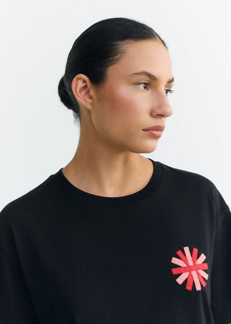 T-shirt en coton bio | noir "Sunny black lucia tee" - Thinking Mu