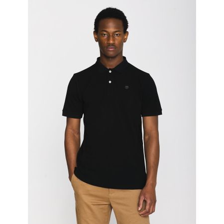 Polo brodé en coton bio | noir "toke basic badge polo black jet"