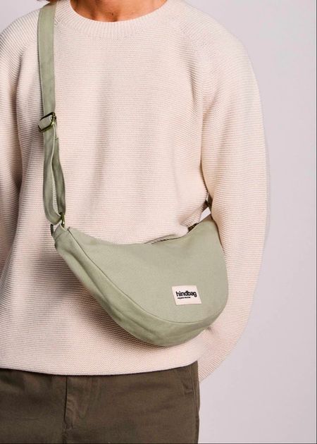 Sac bandoulière en coton bio  | vert "andrea vert argile", Hindbag, photo 2