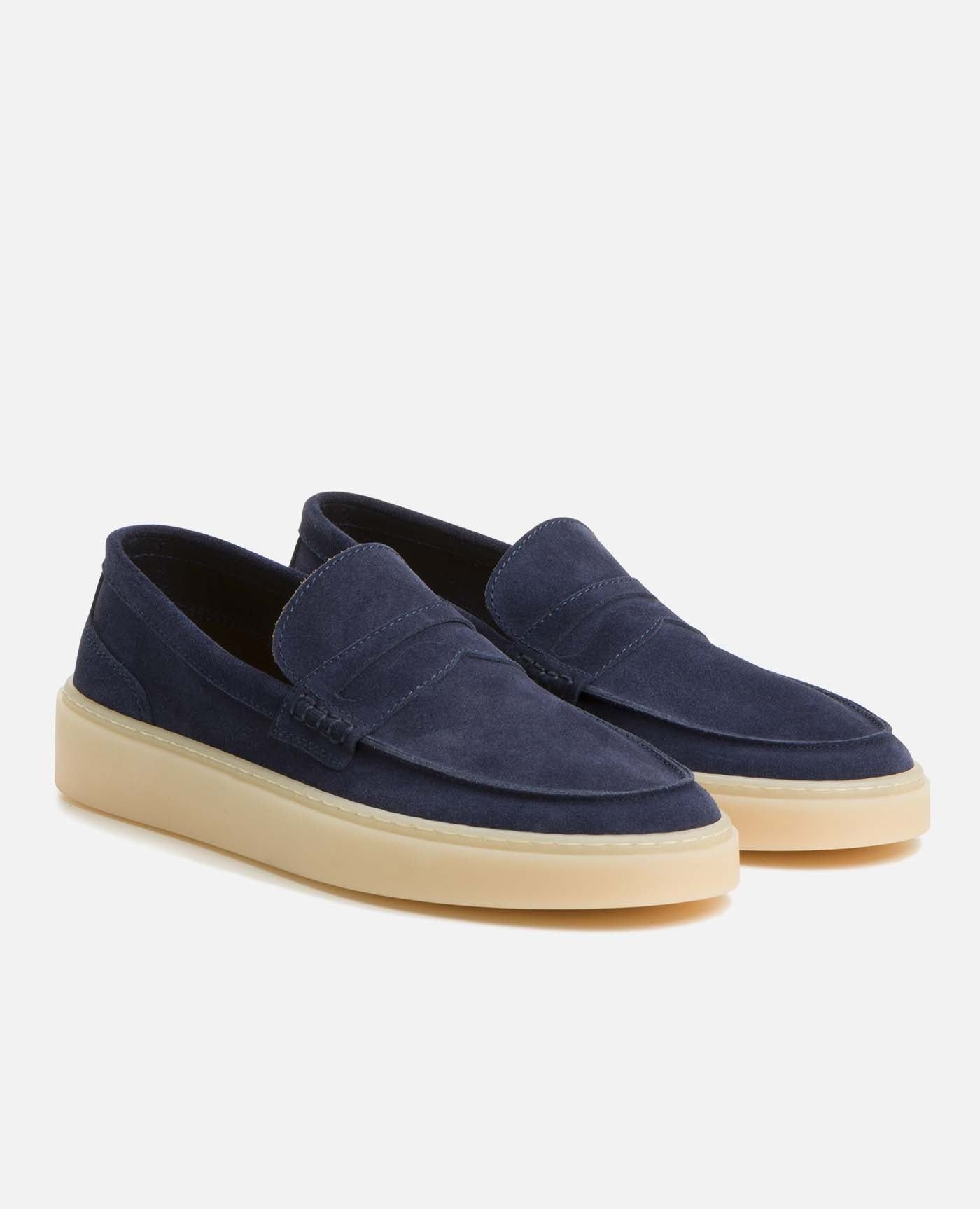 Mocassins en croûte de velours certifiée | marine "debonair marine", KOST Paris, photo 2