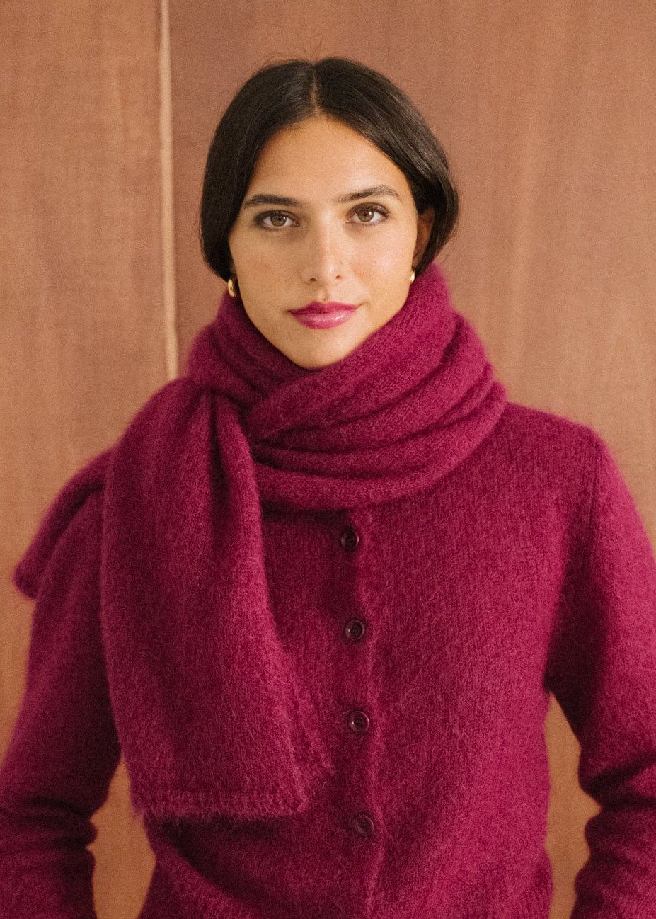 Echarpe en mohair certifié | framboise "éléanore", Bonjour Demain, photo 5
