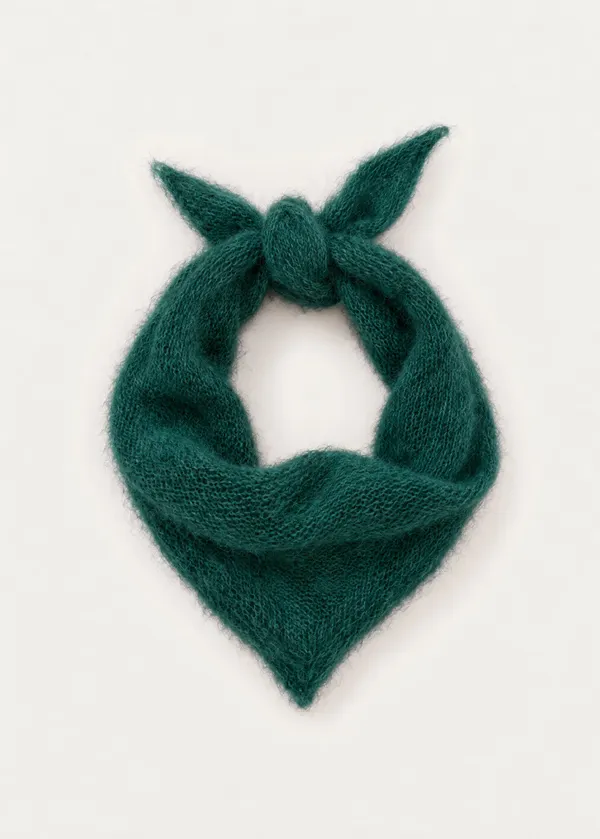 Écharpe triangle en mohair certfiée | vert émeraude "lula", WeDressFair