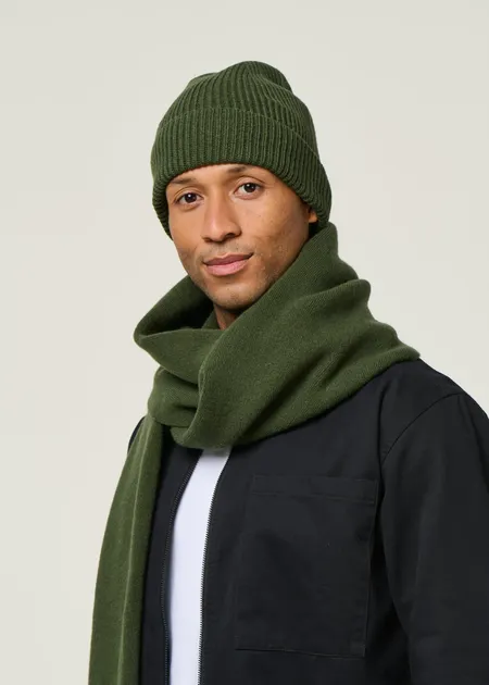 Bonnet en laine mérinos recyclée | olive, WeDressFair, photo 5