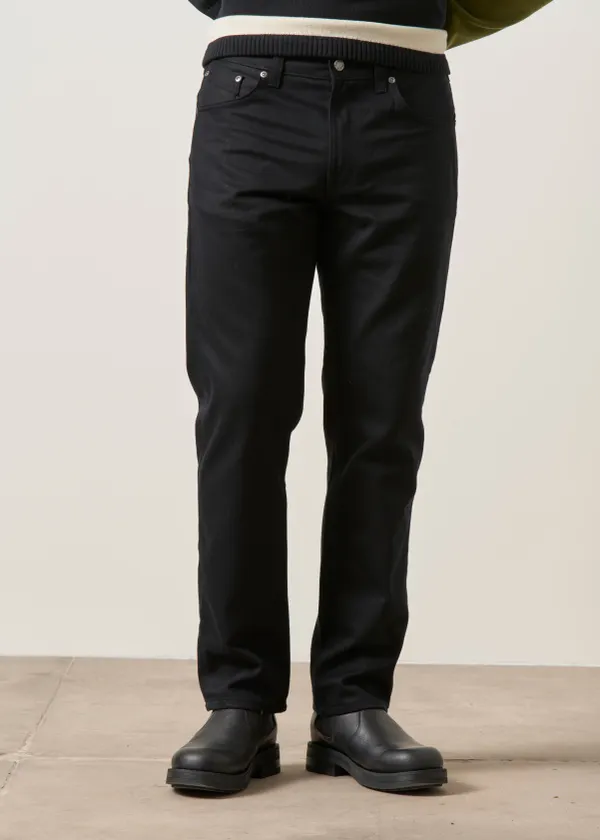 Jean droit en coton bio | noir "Gritty jackson dry everblack", Nudie Jeans