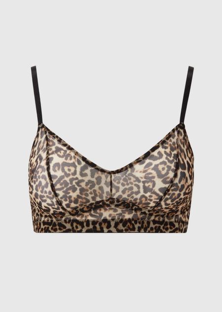 Soutien-gorge en matières recyclées | multicolore "mesh balconette - leopard"