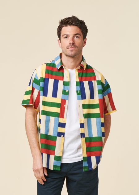 Chemise en coton bio | multicolore "field tom shirt"