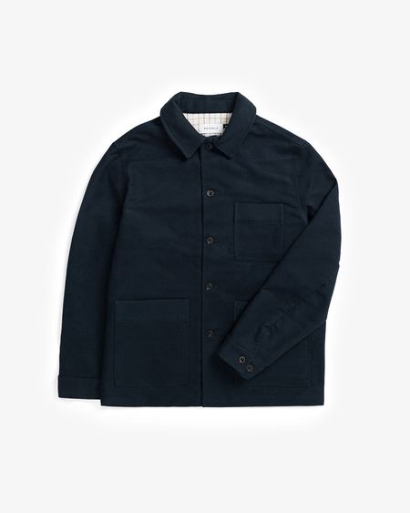 Veste de travail moleskine en coton bio | marine "moleskin overjacket - soft navy"