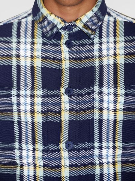 Surchemise à carreaux en coton bio | bleu "checked overshirt blue check", Knowledge Cotton Apparel, photo 2