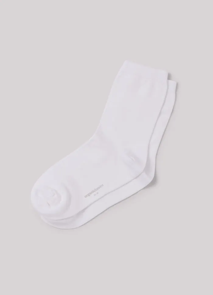 Pack 2 paires de chaussettes hautes en coton bio | blanc "white", Organic Basics, photo 2