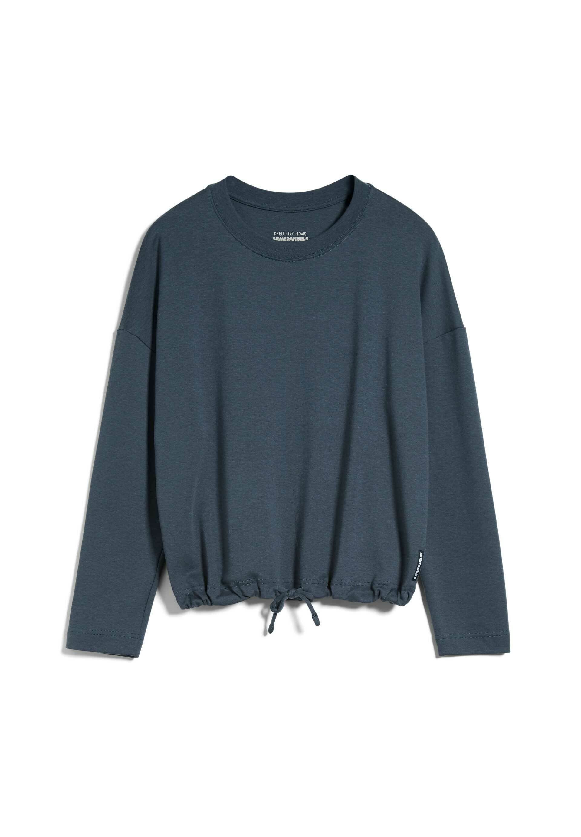 Sweat léger bleu nuit en tencel et coton bio - mailaa indigo, Armedangels, photo 5
