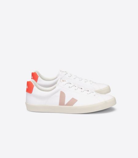 Baskets esplar canva white babe orange fluo