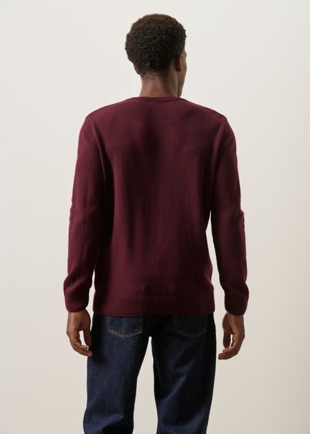 Pull régular en laine mérinos recyclée | bordeaux, WeDressFair, photo 5