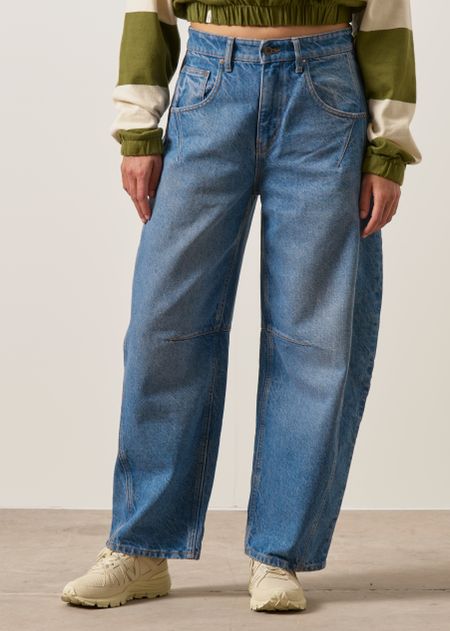  Jean ballon en coton upcyclé | bleu "Rebel barrel jeans crystal blue crystal blue", Kuyichi, photo 1
