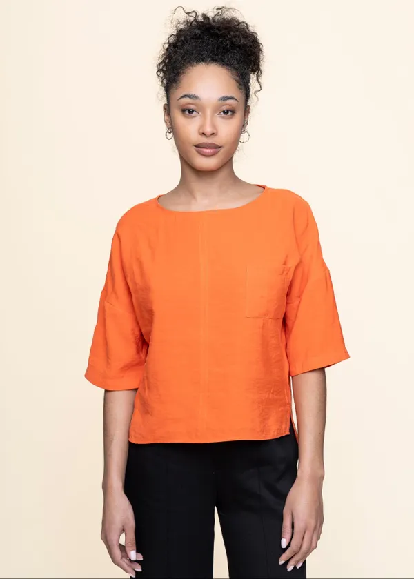 Blouse en tencel | orange "maitia shirt - tile red", SKFK