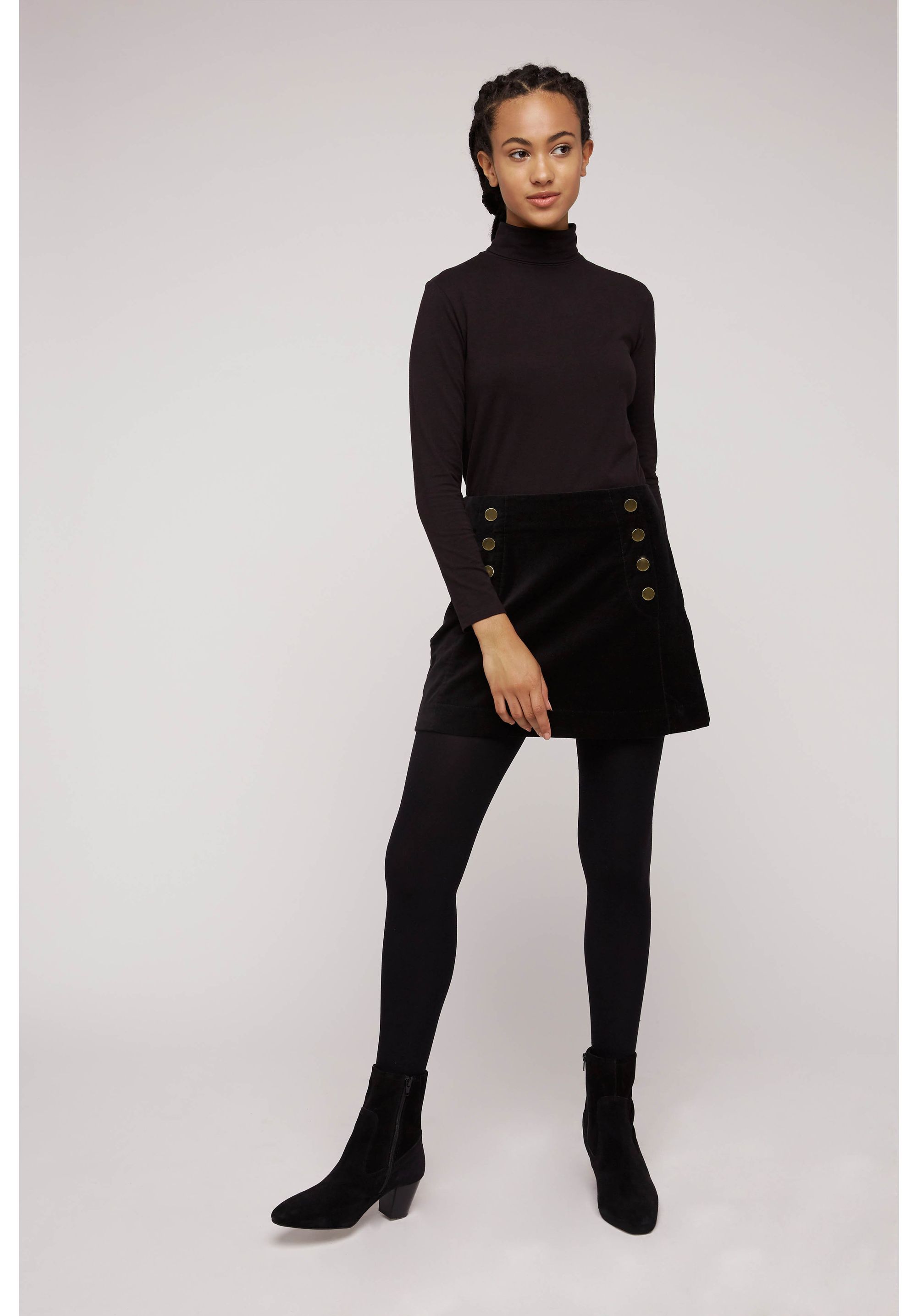 Jupe noire velours en coton bio - layla, People Tree, photo 2