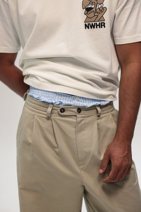 Pantalon large en coton bio | beige "Beige chino pants", NWHR, photo 3