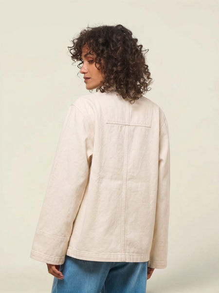 Veste denim en coton bio | ivory "ada workwear jacket ivory" - Nudie Jeans