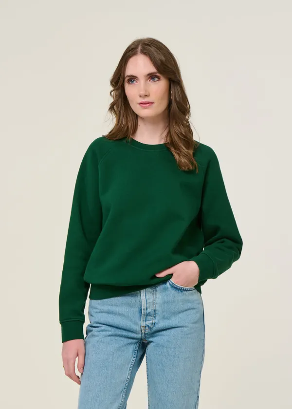 Sweat en coton bio | vert forêt, WeDressFair