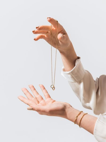 Collier en plaqué or certifié | doré "double-ring necklace - gold", Dear Darling Berlin, photo 3