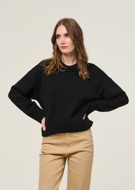 Pull en coton bio | noir "yagmur"