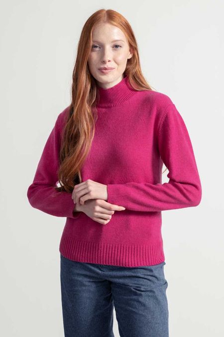 Pull en cachemire recyclé | rose "ada - rosa rabarbaro"