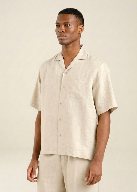 Leinenhemd | Ecru "Shirt marstrand linen", Dedicated, Foto 3