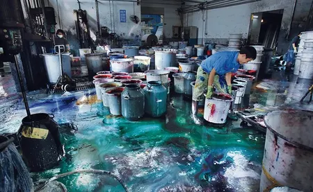 Une usine de textile à Tianjin en Chine. | © Lu Guang et Greenpeace