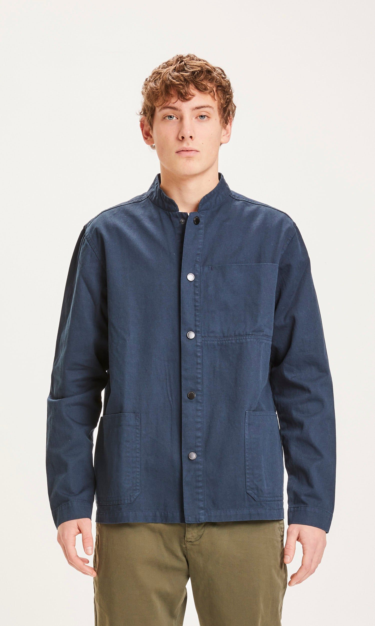 Blaue Workerjacke aus Bio-Baumwoll-Twill - pine twill total eclipse, Knowledge Cotton Apparel, Foto 2