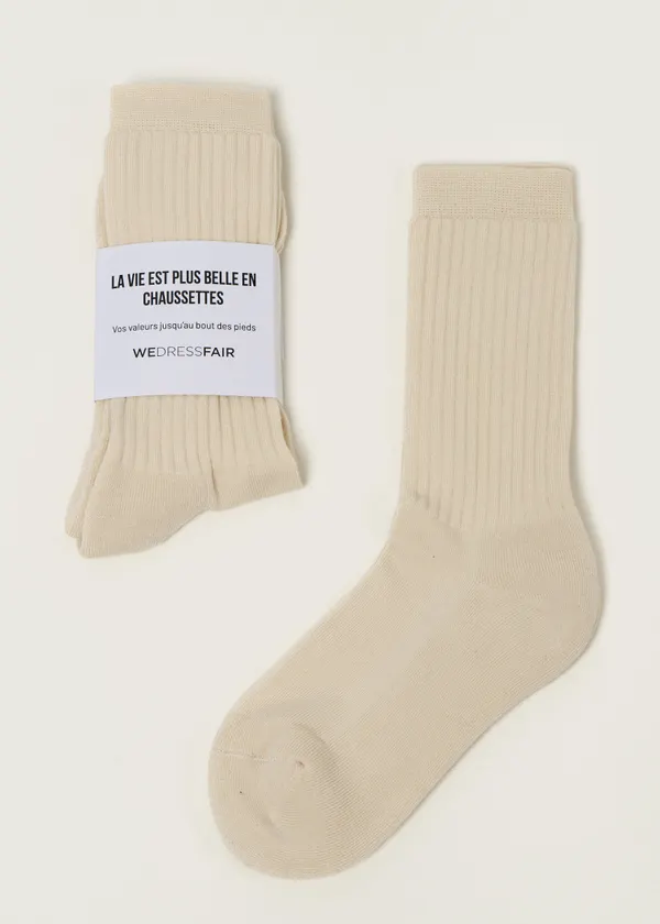 Chaussettes en coton bio | écru, WeDressFair