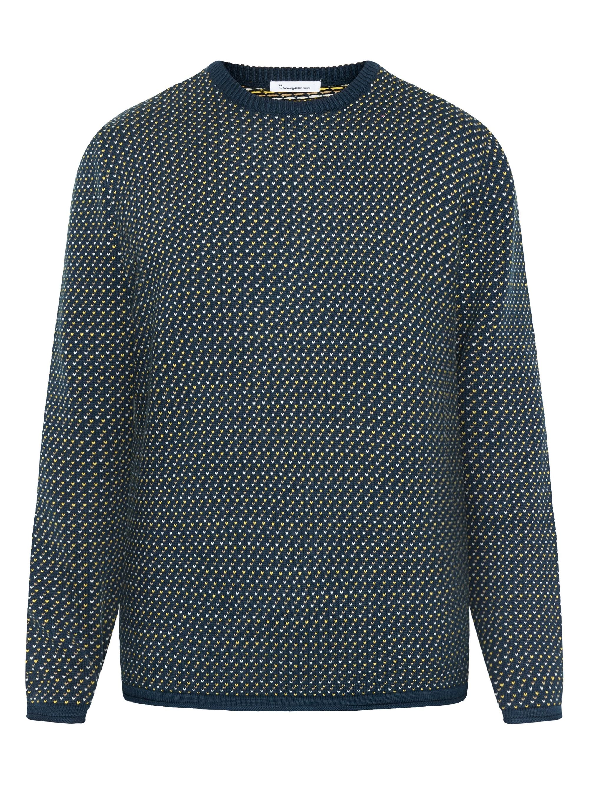 Pullover aus Bio-Baumwolle | Blau "jacquard crew neck knit - 9921 blue", Knowledge Cotton Apparel, Foto 4