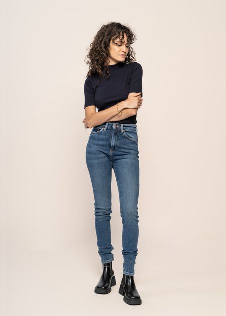 Slim Jeans aus Bio-Baumwolle | Blau "mellow mae blue mud", Nudie Jeans, Foto 1