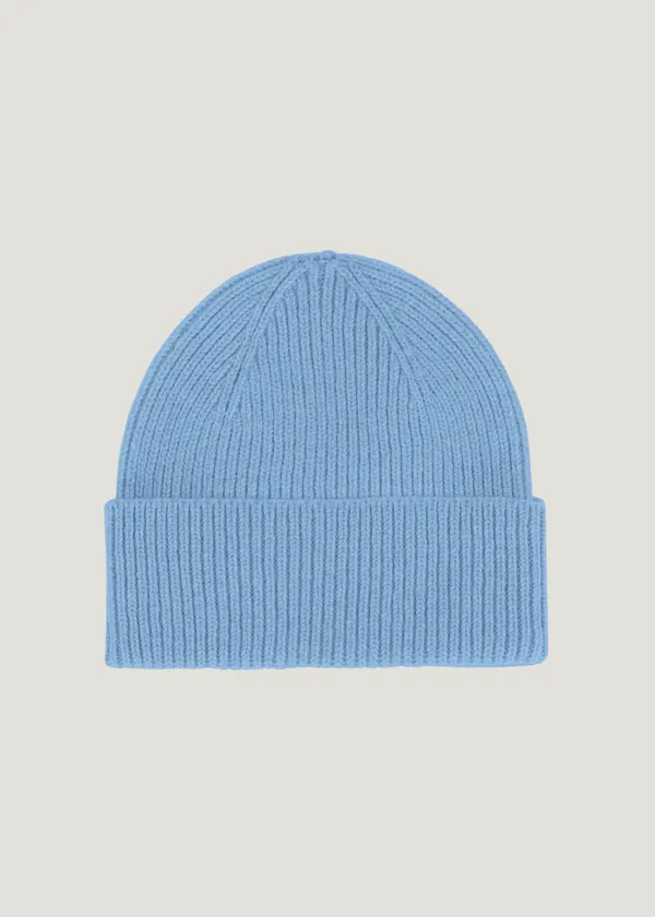 Bonnet en laine mérinos recyclée | bleu "merino wool beanie - seaside blue", Colorful Standard