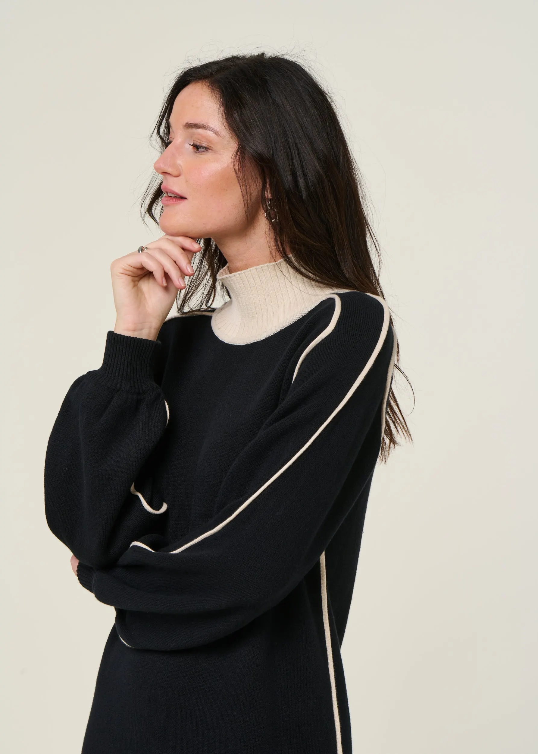 Robe pull en coton bio| noir "larraitz", SKFK, photo 2