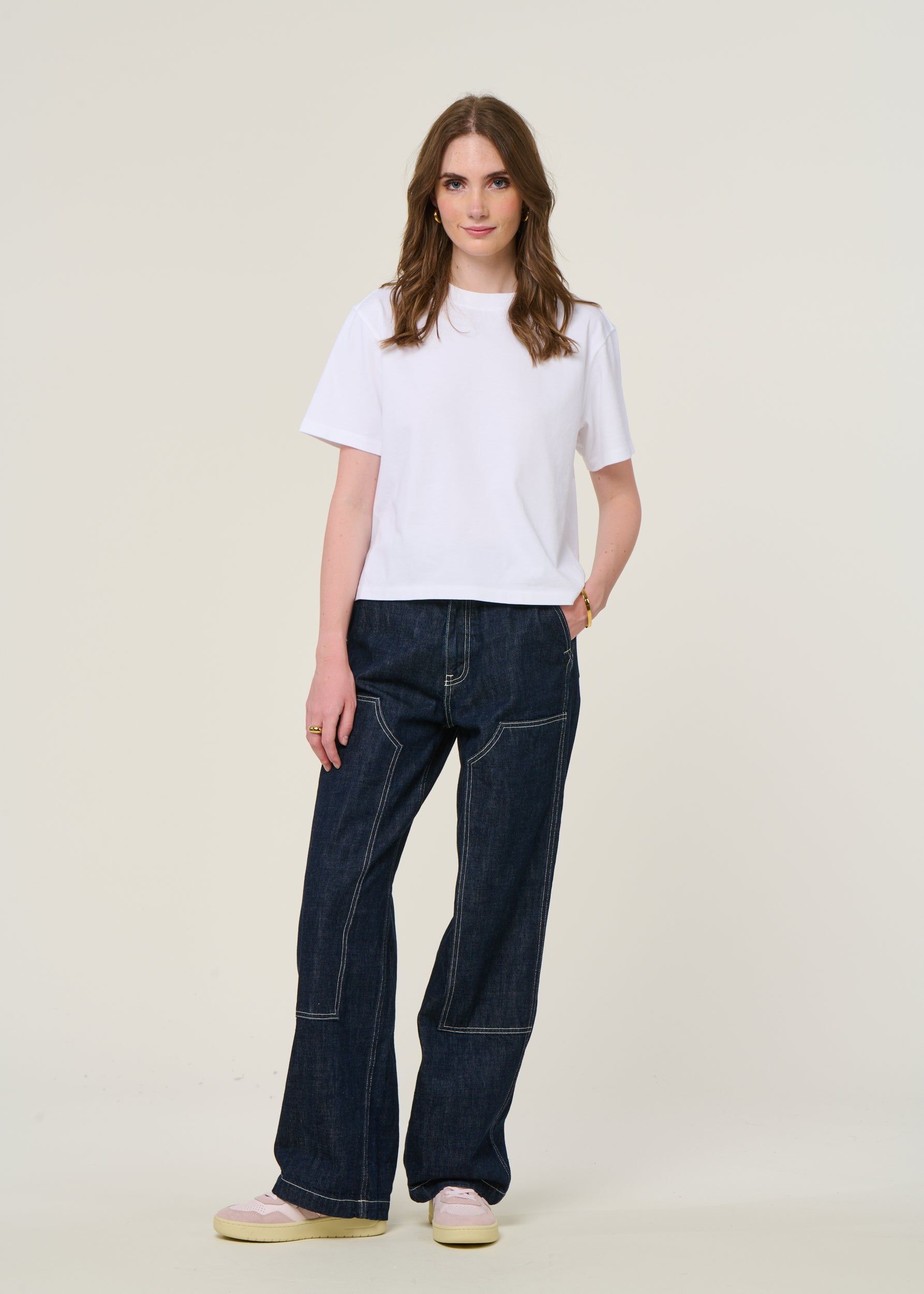 Jean en coton bio | bleu "wendy double knee denim pants - dark blue", Nudie Jeans, photo 1