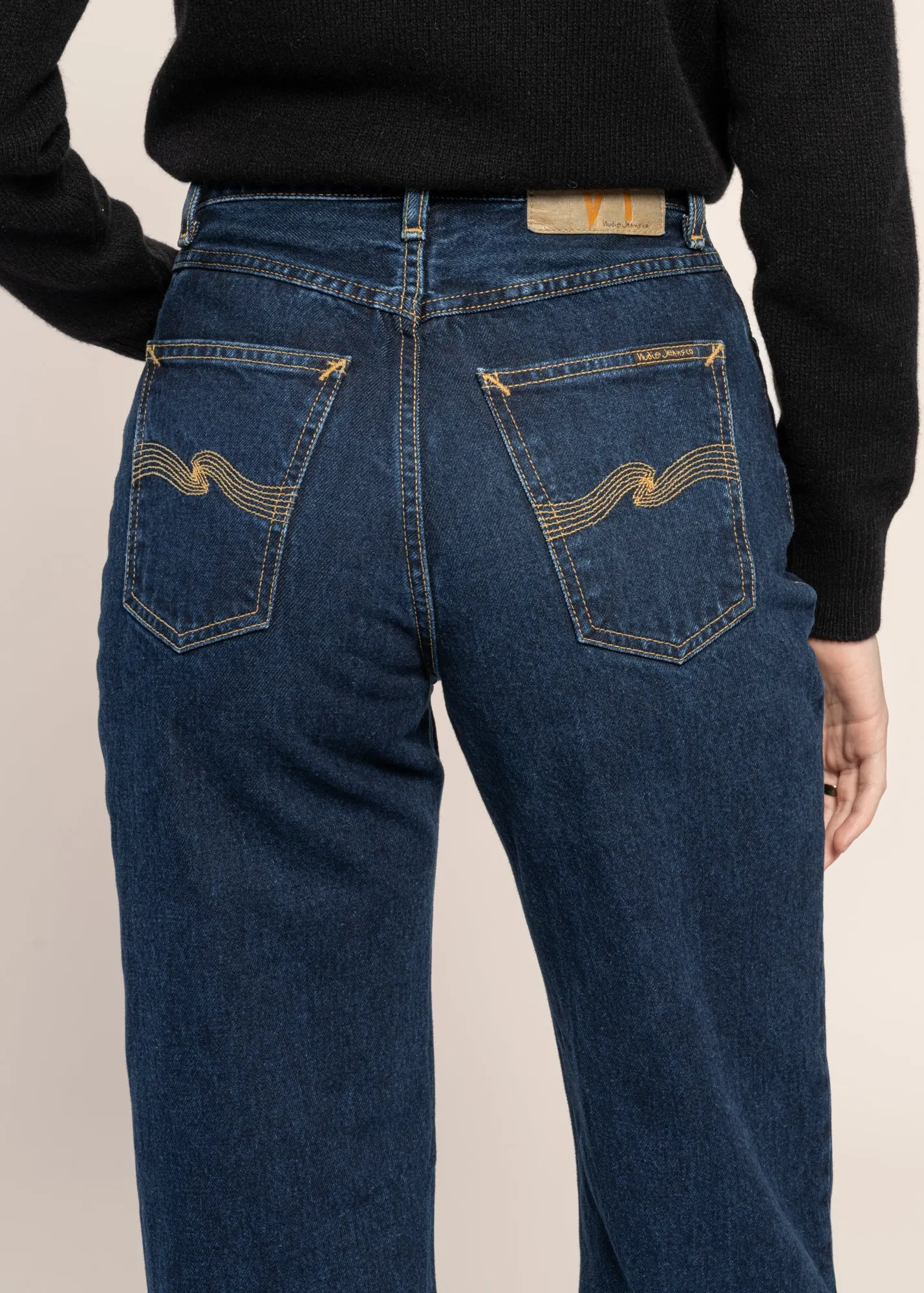 Jean droit large en coton bio | bleu foncé "clean eileen indigo dipped", Nudie Jeans, photo 5