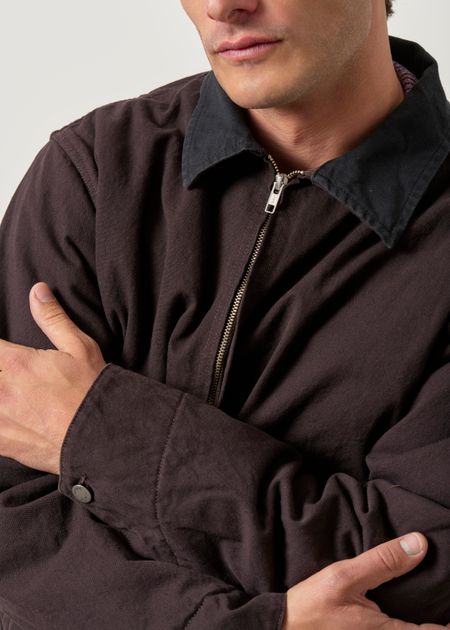Zip-Jacke aus Bio-Baumwolle | braun "Blake zip jacket duck canvas - dark-brown", Nudie Jeans, Foto 2