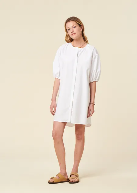 Robe chemise en coton bio | blanc "malala", Bonjour Demain, photo 4