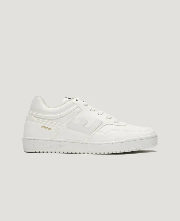 Baskets vegan en recyclé | blanc "retro 90s all white", Flamingos Life