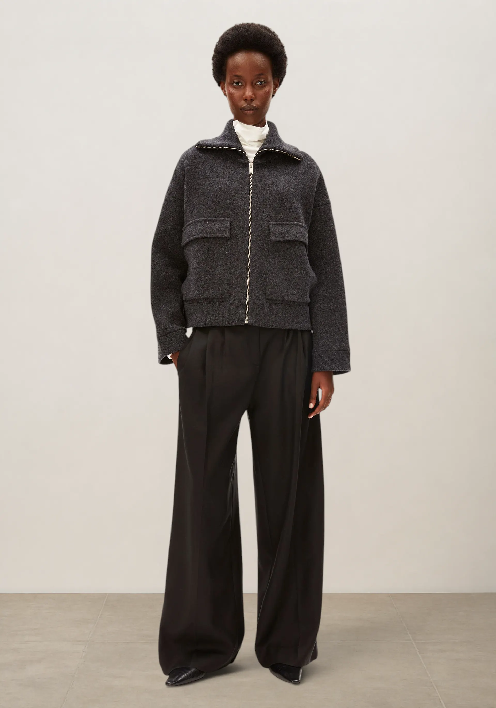 Veste en coton et laine bio | gris "cotton-wool knit jacket - steel melange", Armedangels, photo 9