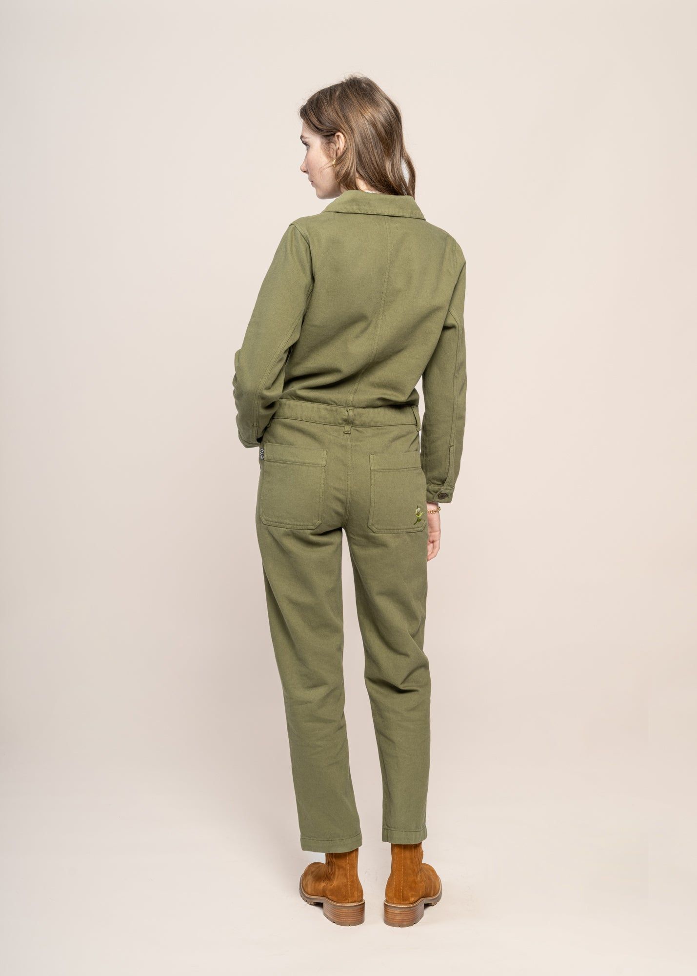 Combinaison en coton bio | verte "cotton twill boiler suit green", Brava Fabrics, photo 2