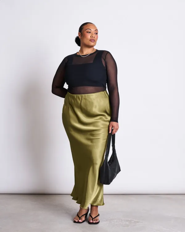 Jupe en viscose écologique | vert "serin - woody olive", Jan'n June