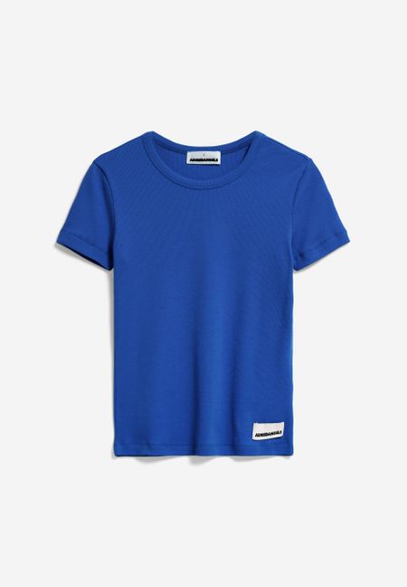 T-shirt côtelé en coton bio | bleu "kardaa dynamo blue" - Armedangels